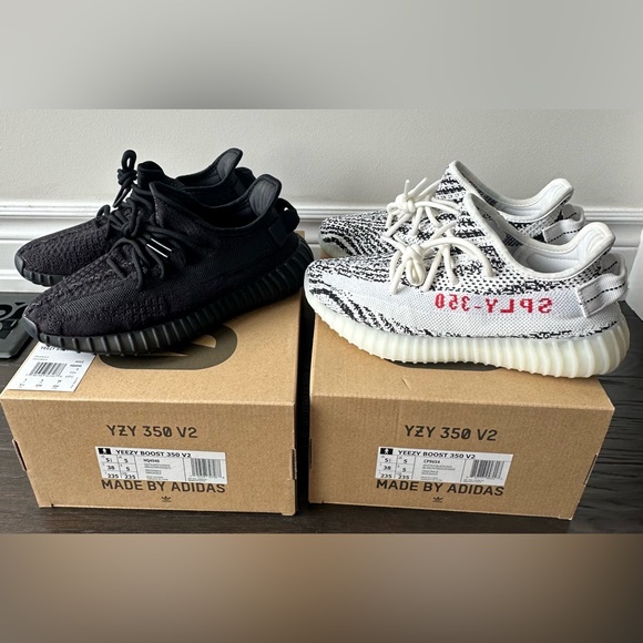 ADIDAS YEEZY 350 V2 ONYX / BOOST 350 V2 ZEBRA - Picture 2 of 5